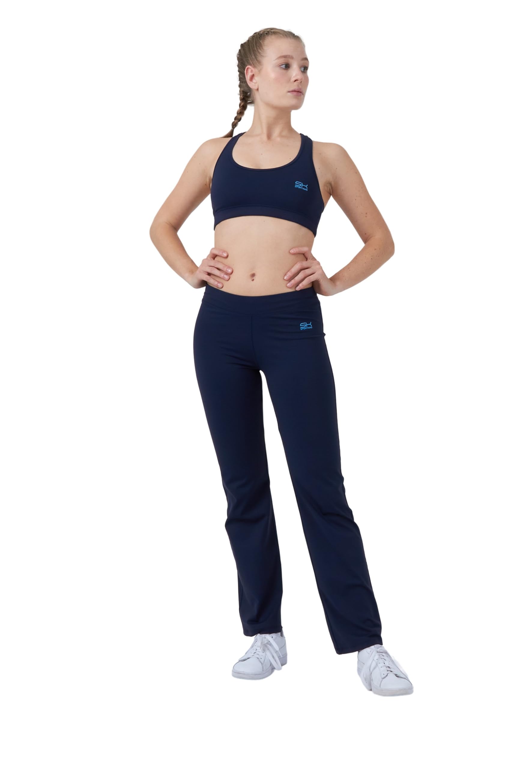 Sportkind Mädchen & Damen Flare Sport, Tennis, Padel, Fitness Hose, Yogahose, Jazzpants