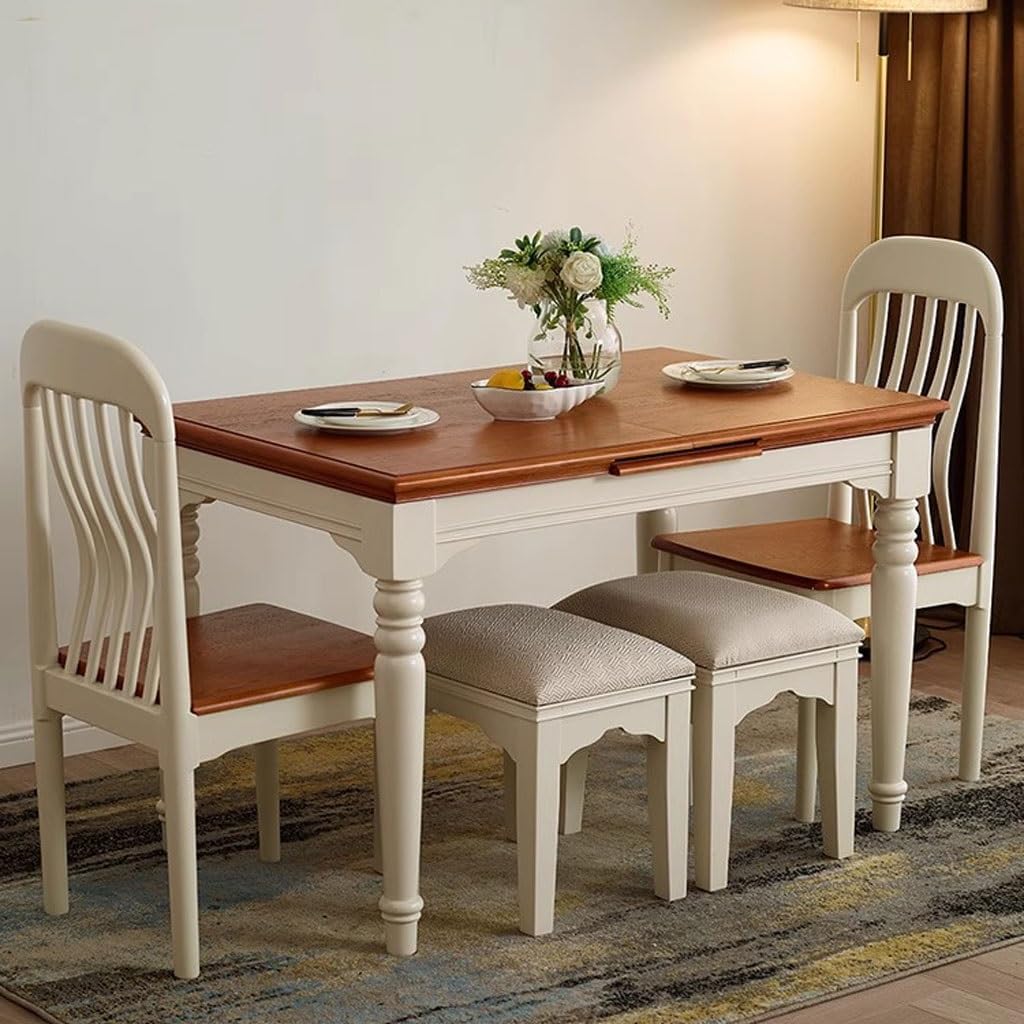 ★HALIZA(ハリッサ)★ダイニングテーブル 小型家庭用折りたたみ式ダイニングテーブルリビングルーム用伸縮式無垢材
