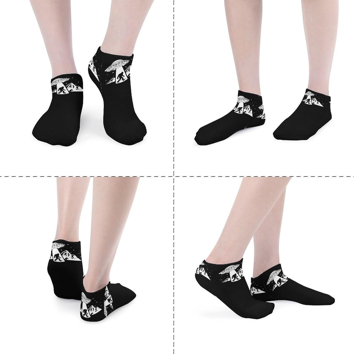 Bigfoot Sasquatch Printed Ankle Socks for Men Women Low Cut Crew Sock Casual Sports Clothing