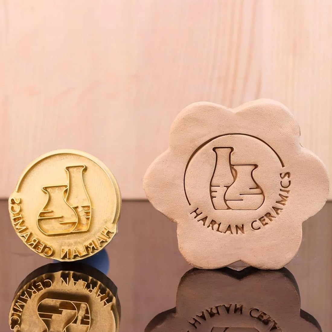 Timbro Personalizzato In Ottone - Per Argilla, Sapone, Ceramica, Legno, Con Design Su Misura - Foto 3
