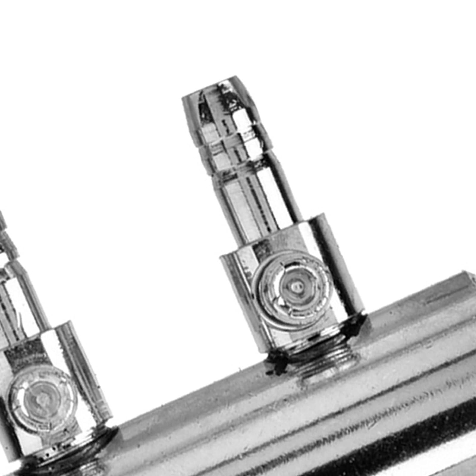 Cocoarm Válvula de Control de Flujo de Aire de Acuario de Acero Inoxidable, Divisor Ajustable de 2 Vías para Bomba de Oxígeno, Ideal para Tanques de Agua Dulce y Marinos (Cabezal Divisor de Dos