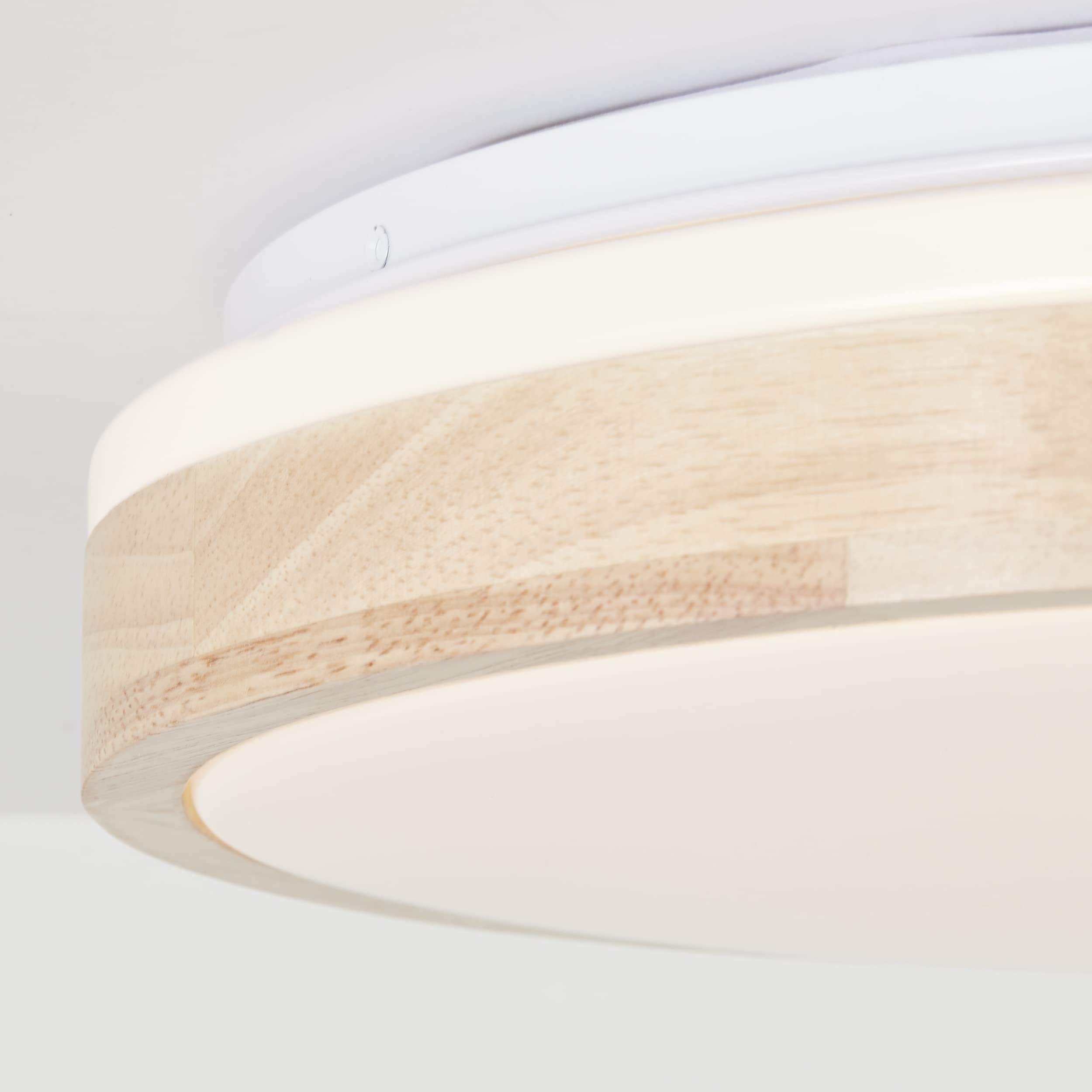 Brilliant Brodsky - Plafón LED (38 cm, madera clara/blanco, metal/madera, 1 LED integrado, 24 W, flujo luminoso: 2500 lm, color de la luz: 3000 K)