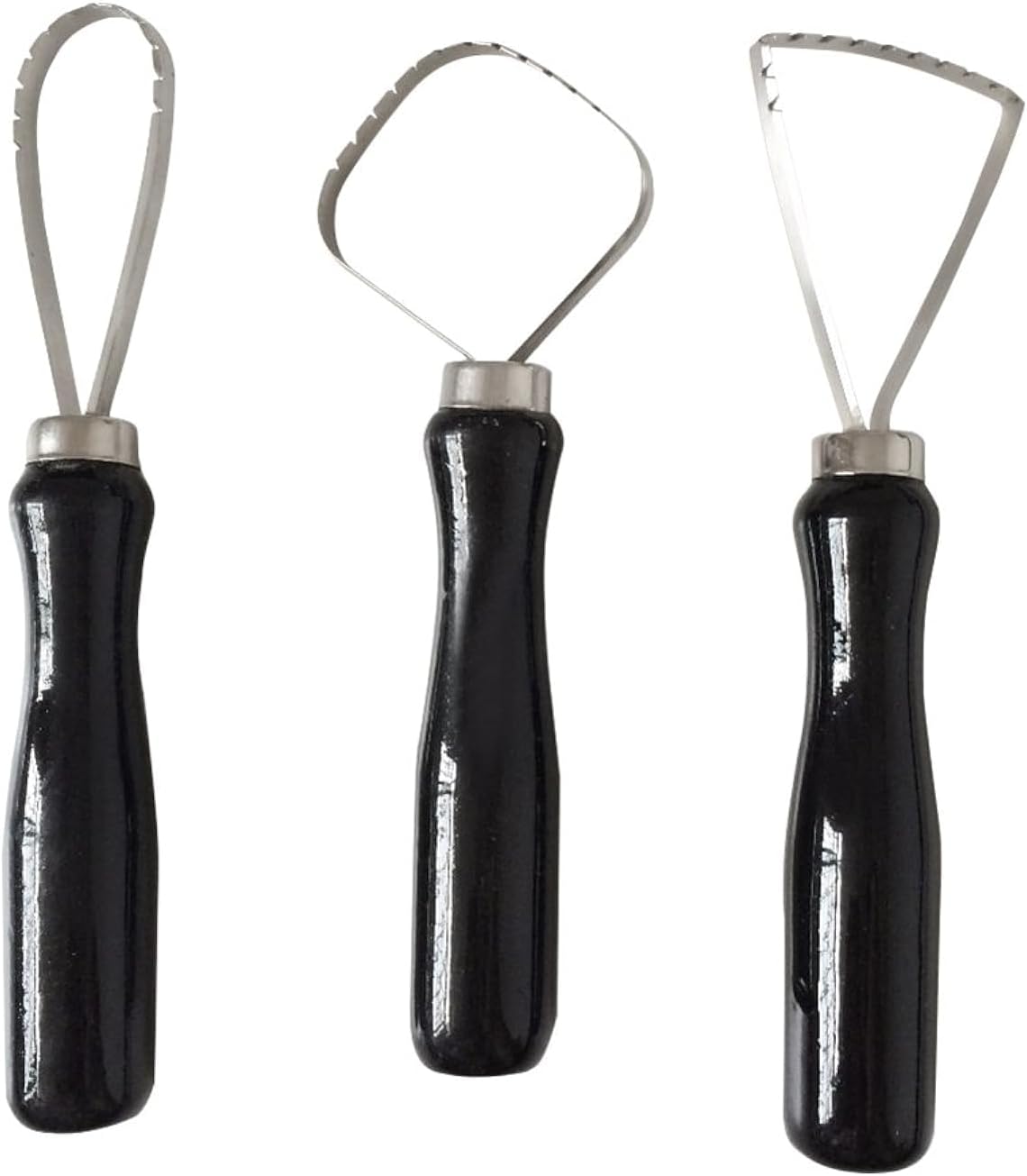 3pcs Sculpture Scraper Knife Carved Sludge Shaper Ceramic Pottery Clay Trimming Big Loop Tools Set
