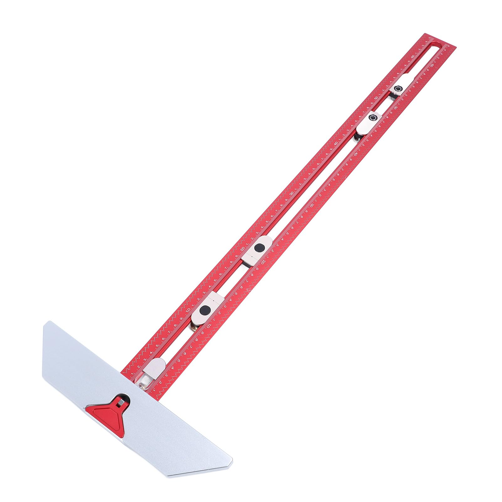 Marking Ruler, 45° Aluminum Alloy T Square Ruler for Drilling Holes, T Marking Rulers for Woodworking with Holes, Carpenter Measuring Tool