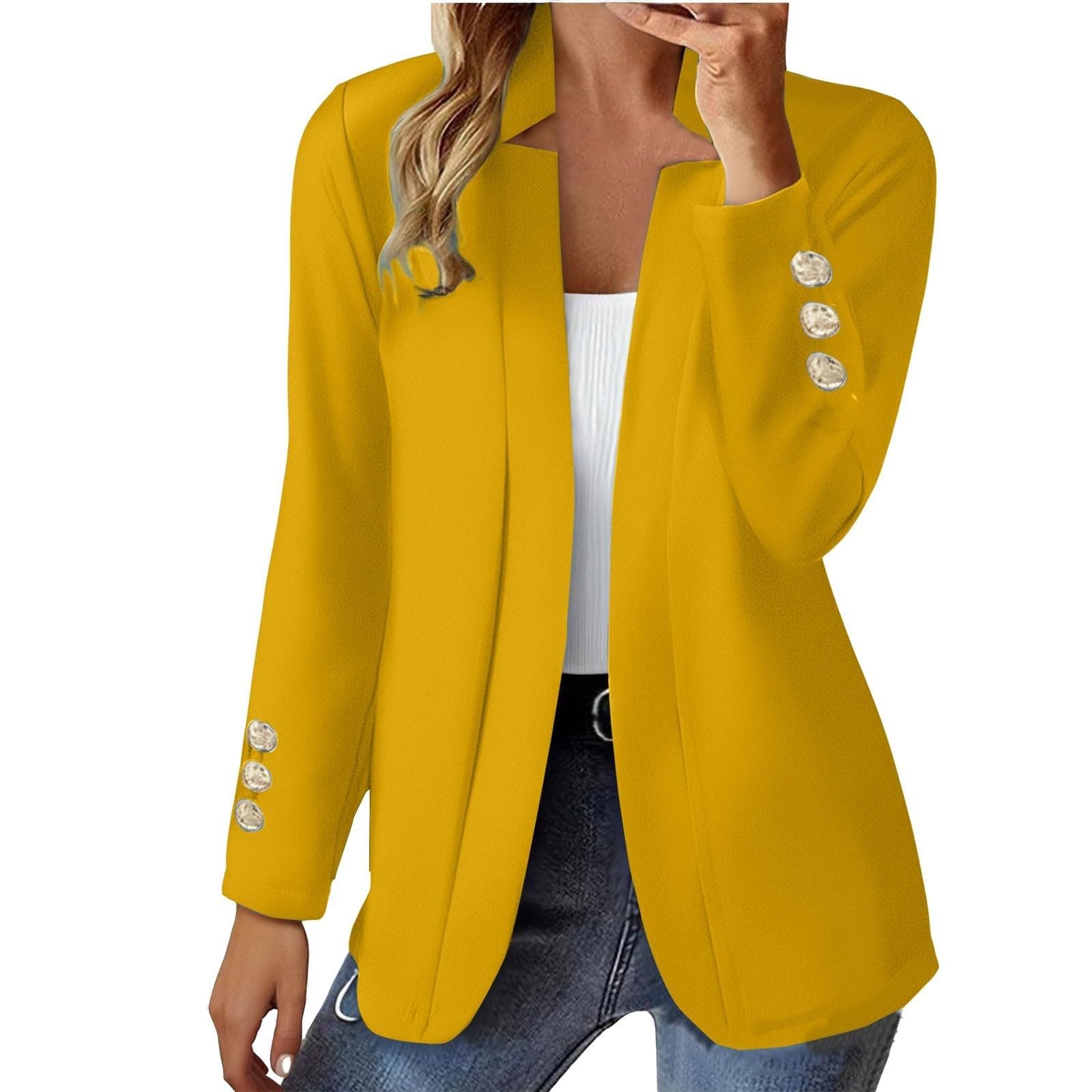 Blazers for Women Business Casual Notched Collar Long Sleeve Blazer Jacket Lightweight Open Front Cardigan Jackets