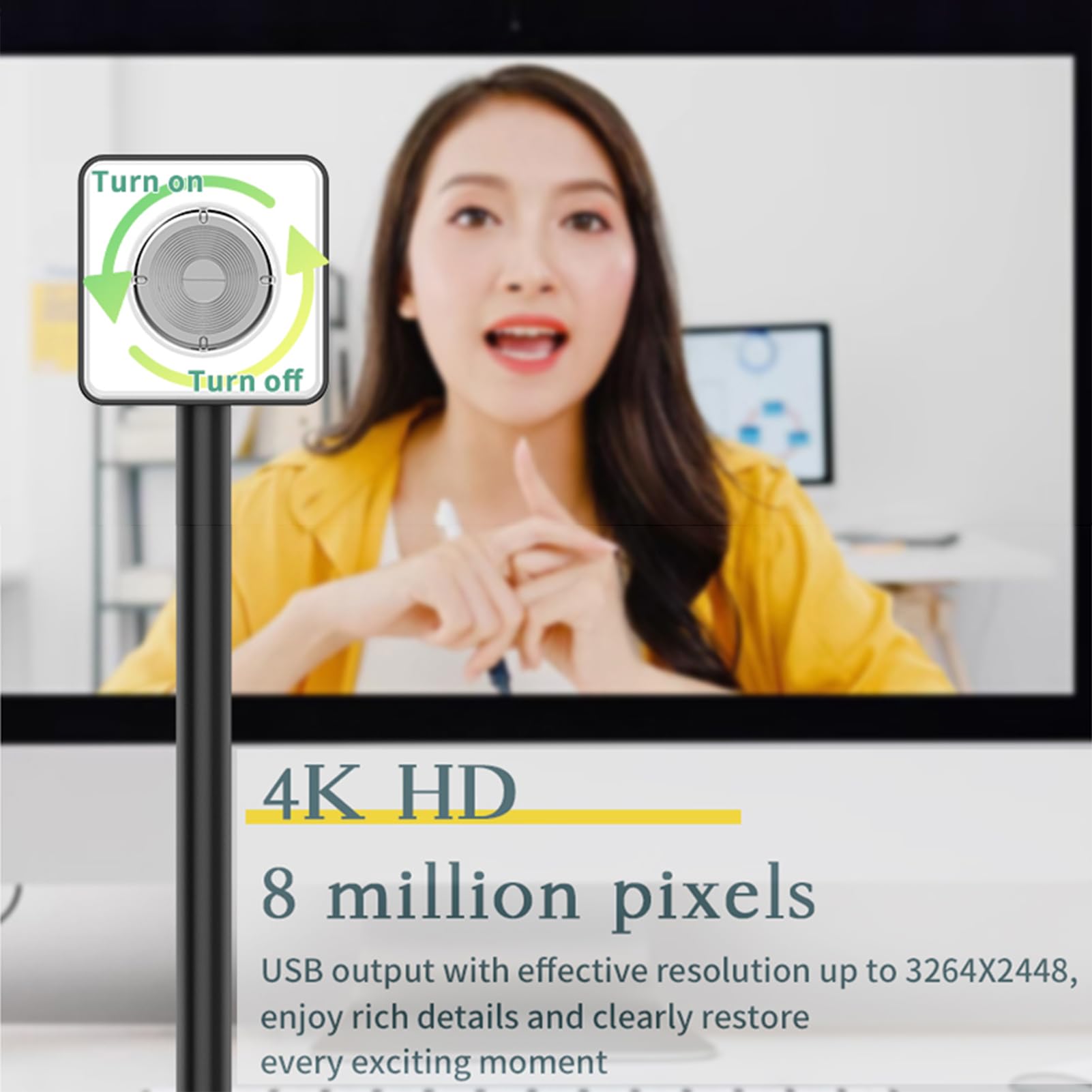 docooler Camera da Documento 4K con Autofocus, Microfono Incorporato, Luce di Riempimento a LED a Tre Livelli, Plug and Play, Ideale per L'insegnamento Online, lo Streaming Live, la