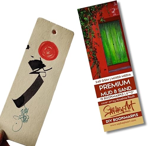 MESSKETEERS - Marcapáginas con textura hecha a mano de 8.47 ozm con textura de Moleskine (paquete de 2) Adecuado para medios mixtos