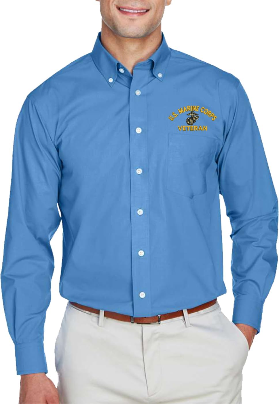 MilitaryBest U.S. Marine Corps Veteran Dress Shirt, Embroidered