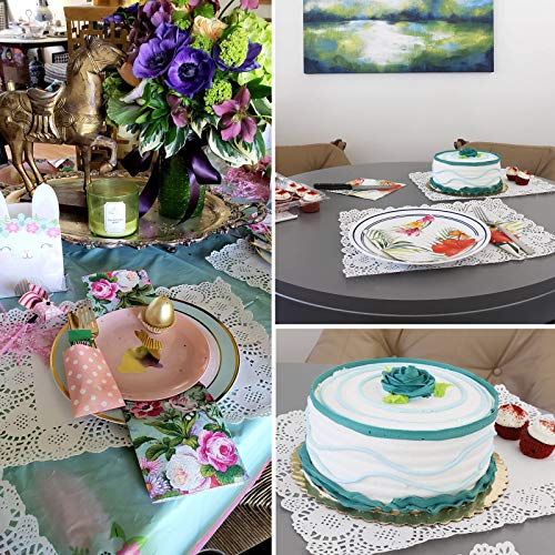 250 Pcs Paper Doilies Lace Assorted Size Food Grade Modern Decorative Placemats Bulk Add Elegance To Crafts, Coffee, Cake, Desert, Table, Wedding, Tableware Decoration (Round Rectangle Oval White) #TOP5