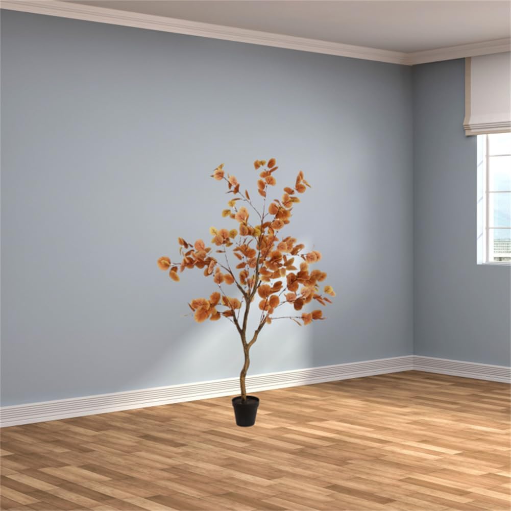 Amazon.com: 35.4in Tall Artificial Eucalyptus Tree, Autumn Ficus ...
