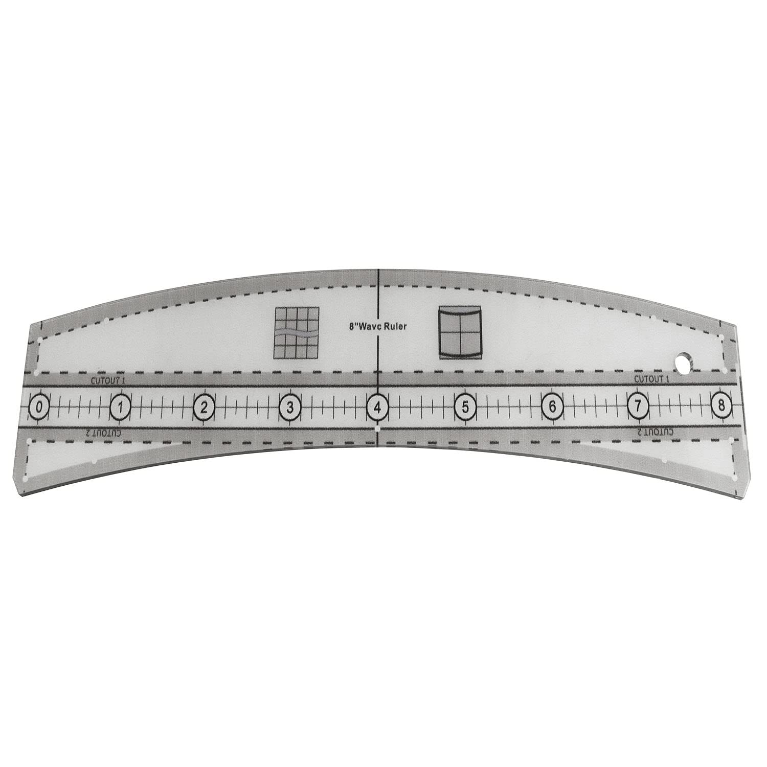 Waves Righello yyangz 20,3 cm trasparente ondulato bordo quilting righello per cucito, modello bordo ondulato