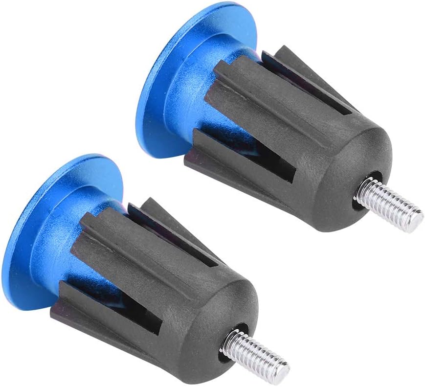 1 Pair Handlebar Plug Aluminum Alloy Bike Grips Bar End Plug for Mountain Bike Road Bicycle Handlebar(Blue)