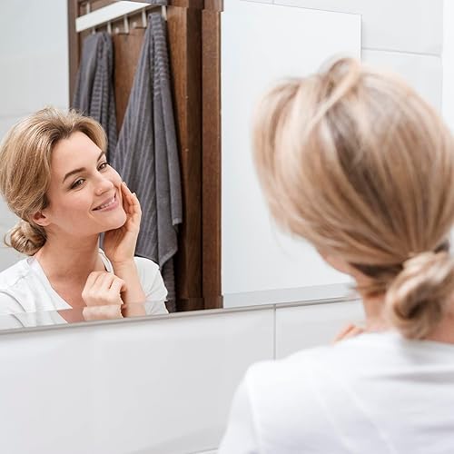 Miniatura 3 de Espejo biselado, espejo de pared de 20 x 28 pulgadas, espejo rectangular sin marco para tocador de baño con borde biselado, se cuelga horizontal o