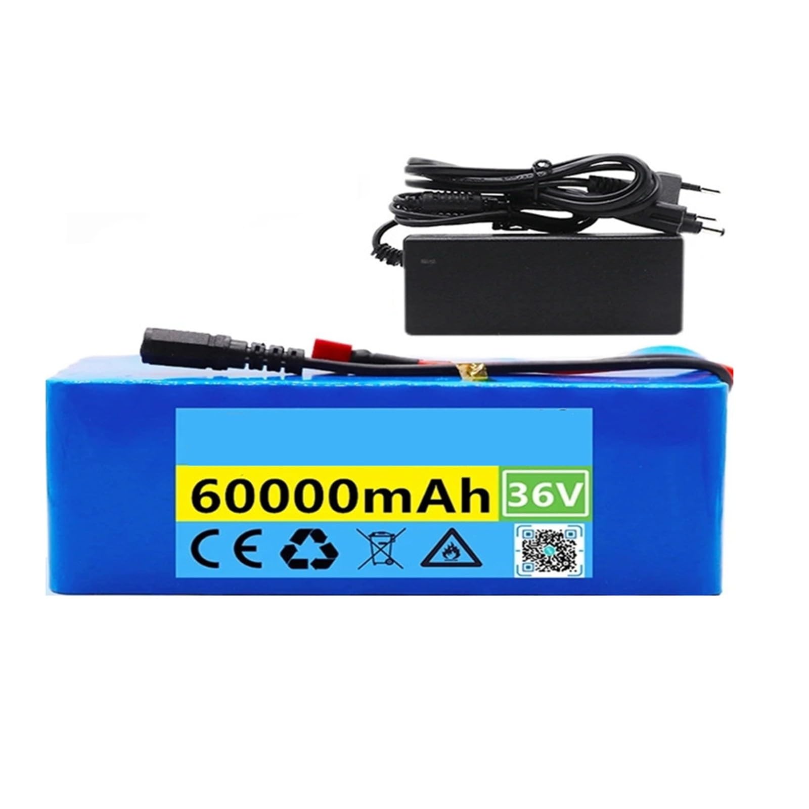 36V 60AH E-Bike Batteria 10S3P Batteria Al Litio A Lungo Raggio Da Per Bici Elettrica Batteria Di Ricambio Adatta Per Monopattini Pieghevoli Piastra Di Protezione Integrata 36V,XT30+DC