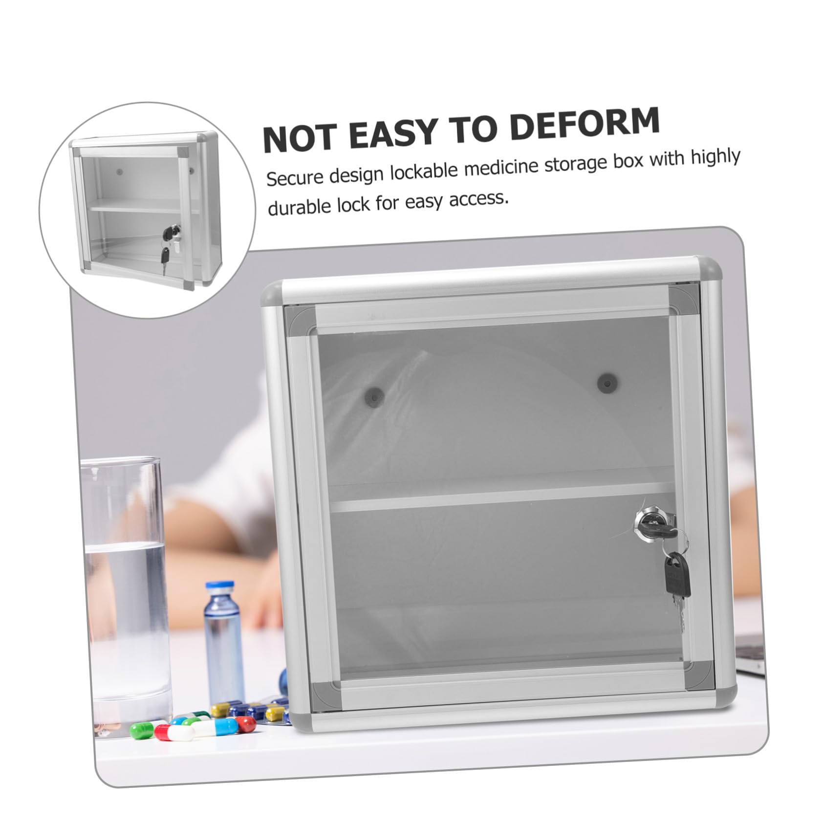 Botiquín de Primeros Auxilios Diseño Compacto y Resistente Cerradura de Aleación de Aluminio, Caja Multifuncional de Almacenamiento Seguro para Oficina y Hogar