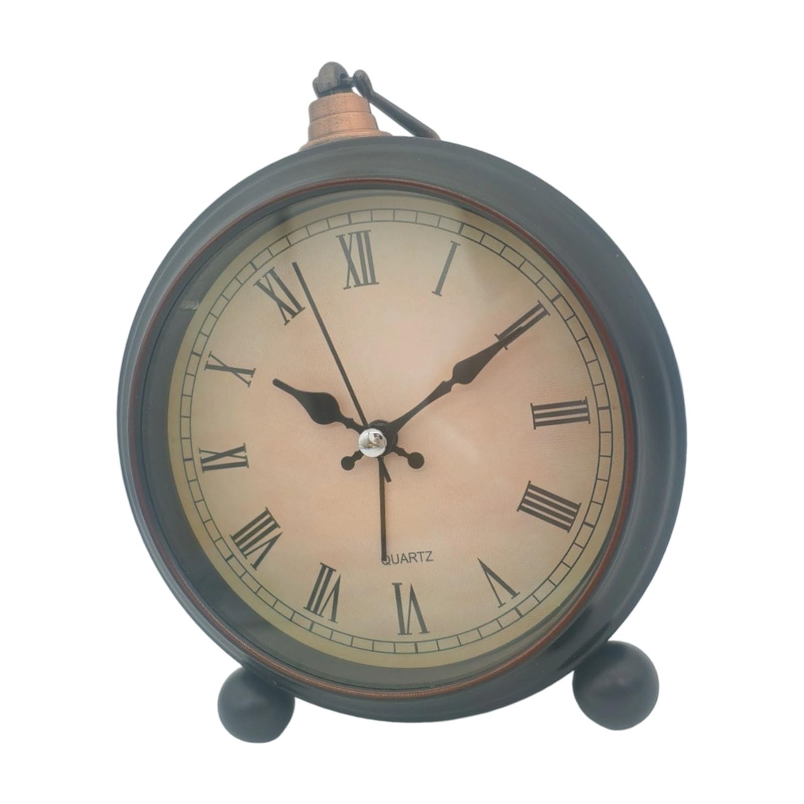 Yhplxyuus Metal Frame Retro Alarm Clock Battery Operated Quiet Operations Builts in Night Light for Bedroom Bedsides Decoration Night Light Alarm Clock