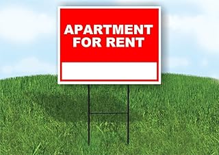 Apartment for rent Write On Me Red 18x24 in Double Sided Yard Road Sign w/Stand
