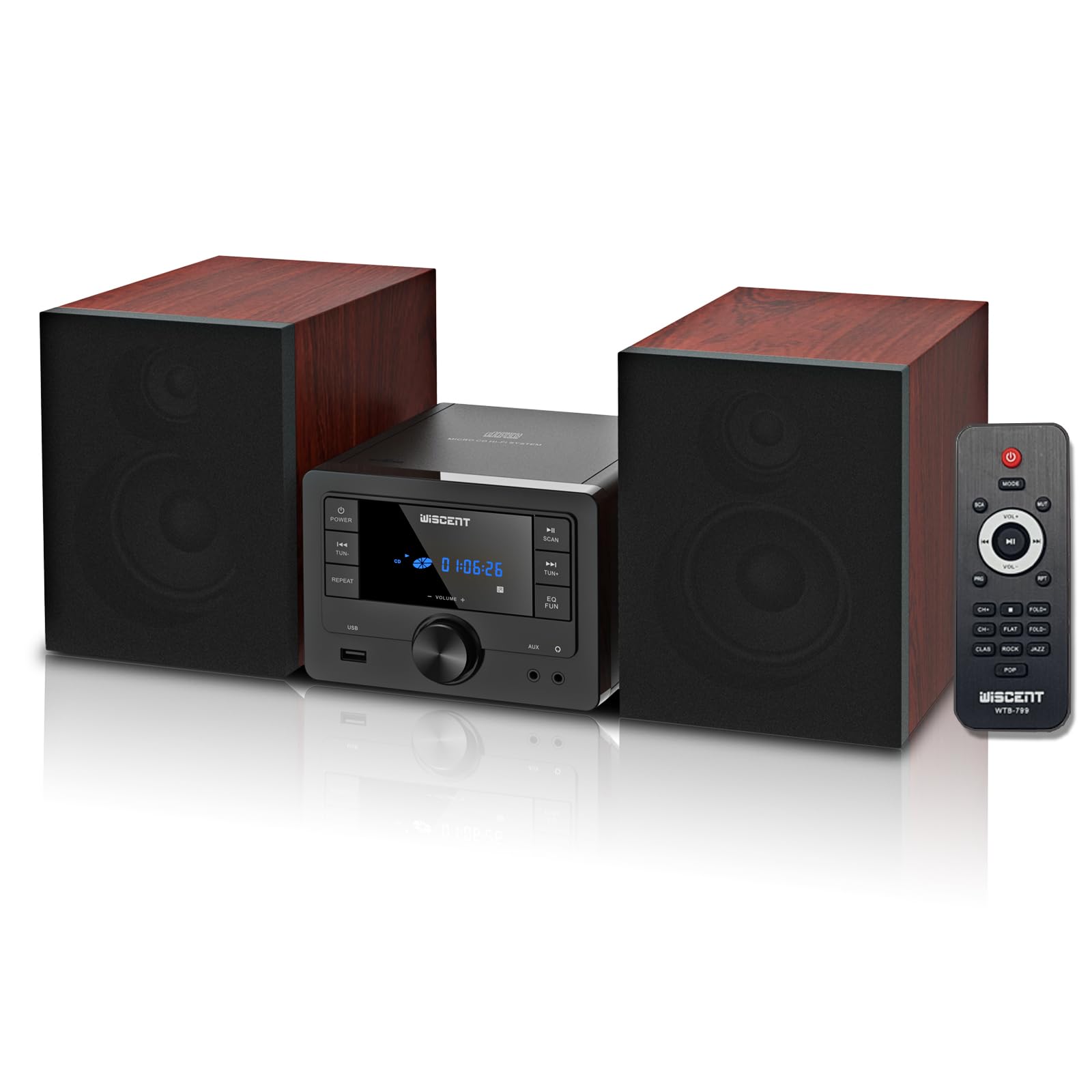 Amazon.com: WISCENT Bluetooth Stereo System 40W for Home, CD