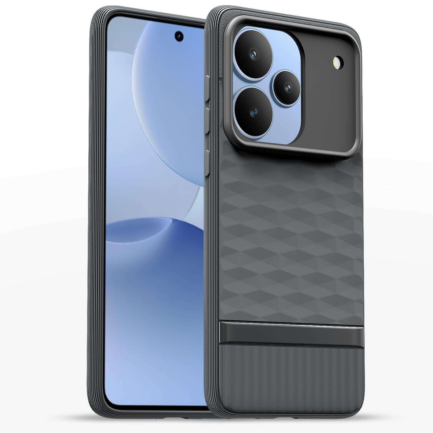 Amazon Basics Back Cover for Realme P4 5G | Full Camera Protection | TPU Soft Flexible Shockproof Bumper Case(Grey)