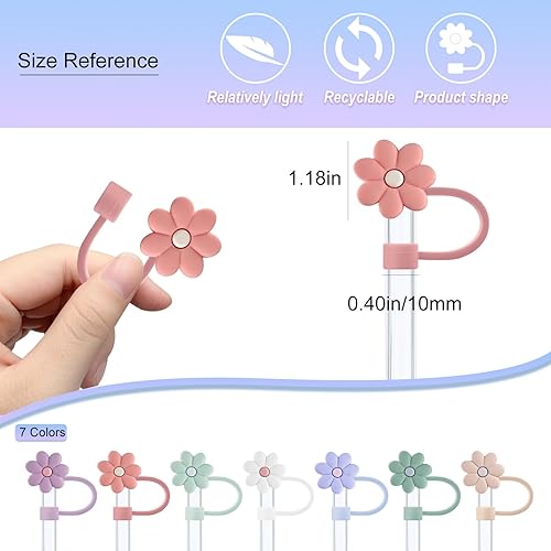 Miniatura 5 de 7 tapas de popote de silicona de 0.4 pulgadas / 0.394 in de diámetro, compatibles con vasos Stanley 20, de 30 y 40 onzas, para vaso Stanley de 40 4