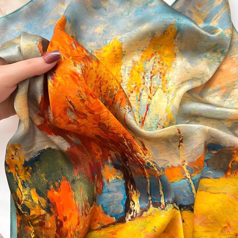 27Inches Hair Bandanas Scarf For Women Lightweight Fashion Neck Silk Satin Head Scarves For Sleeping Handbags Scarf - Image 2