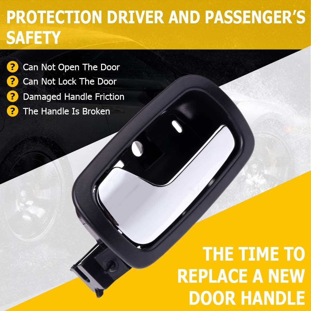 OCPTY Door Handles Interior Front Driver Left Side Replacement fit 2005-2010 for Cobalt 2007-2010 for Pontiac G5 Ouside Inside Door Handle Black