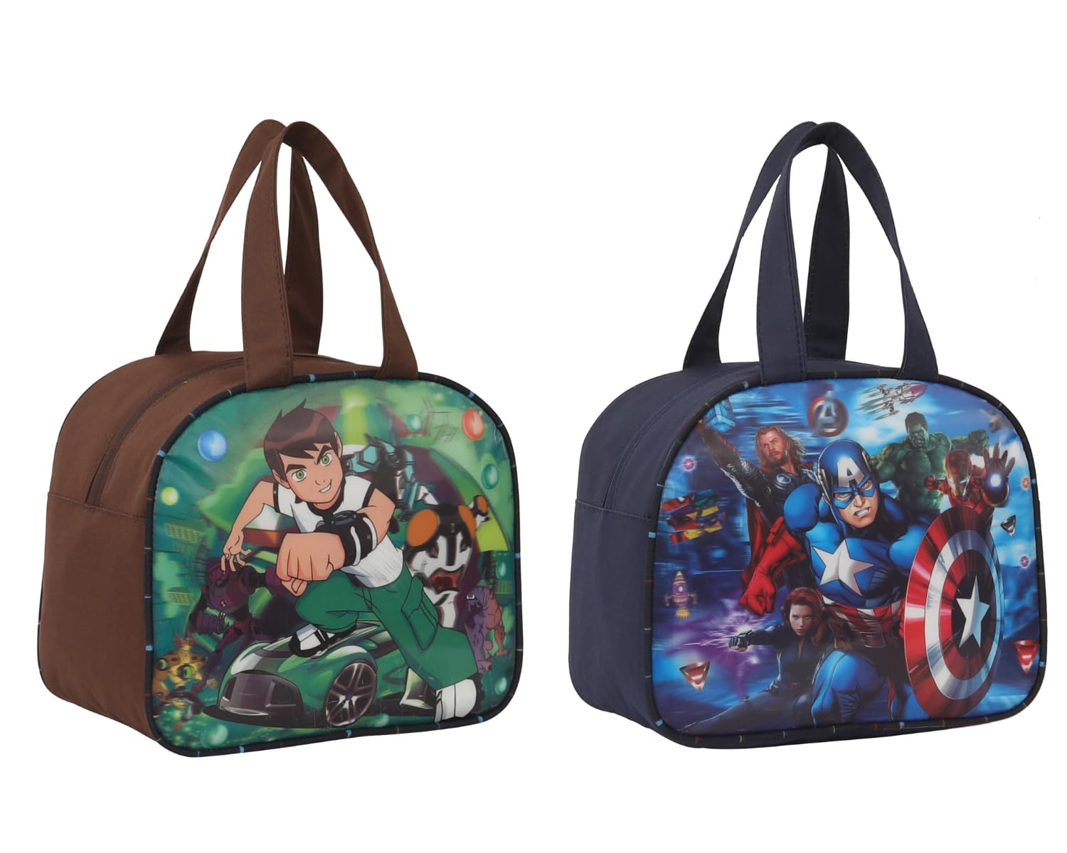 STRONG LIFE Polyester Tiffin Picnic Work School Office Lunch Bag for Kids with Water Bottle Holder Pack of 2 (Brown+Blue) (B0CTQWDWWB) Amazon Price History, Amazon Price Tracker