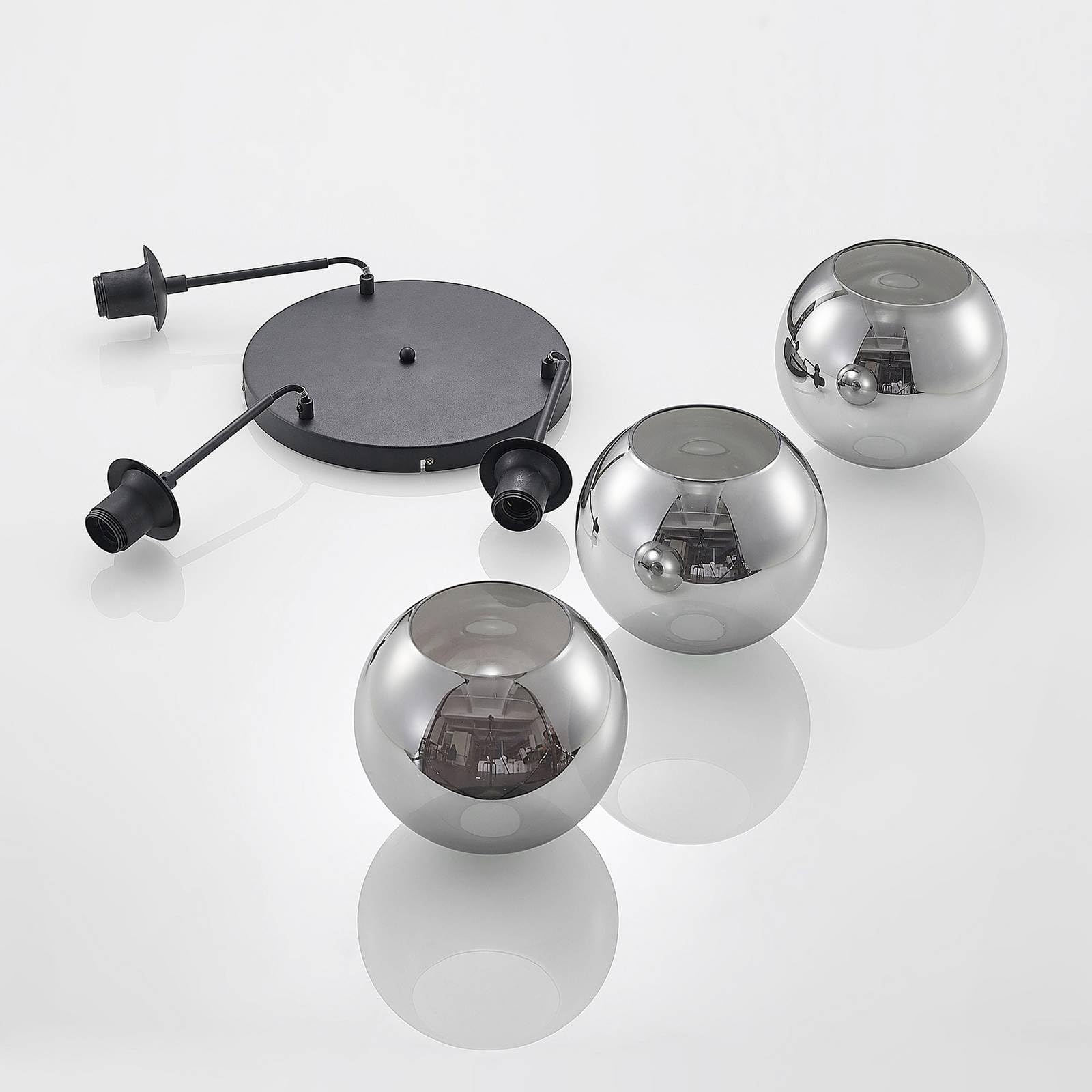 Lindby Lampada a sospensione dimmerabile (Moderno) colore Grigio, in Vetro ad es. Soggiorno & Sala da pranzo lampada soffitto plafoniera illuminazione