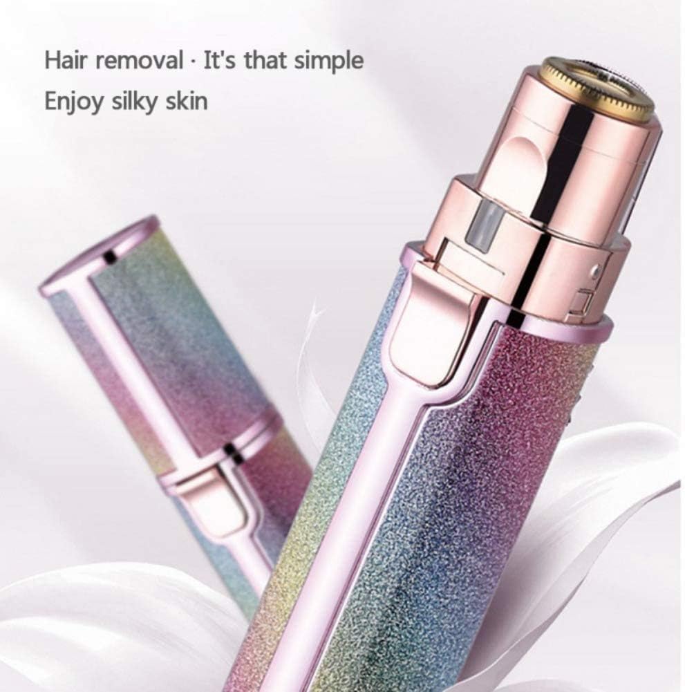 Facial Hair Remover, USB Rechargeable Eyebrow Trimmer, 2 in 1 Eyebrow Razor and Painless Hair Shaver with Indicator Light, Eyebrow Trimmer for Home or Travel Easy Cleansing