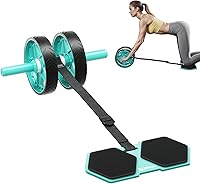 CHNApin Double-Wheel Ab Roller with Elastic Band & Knee Pad - Stable Core Trainer for Home Gym, Beginners to Advanced