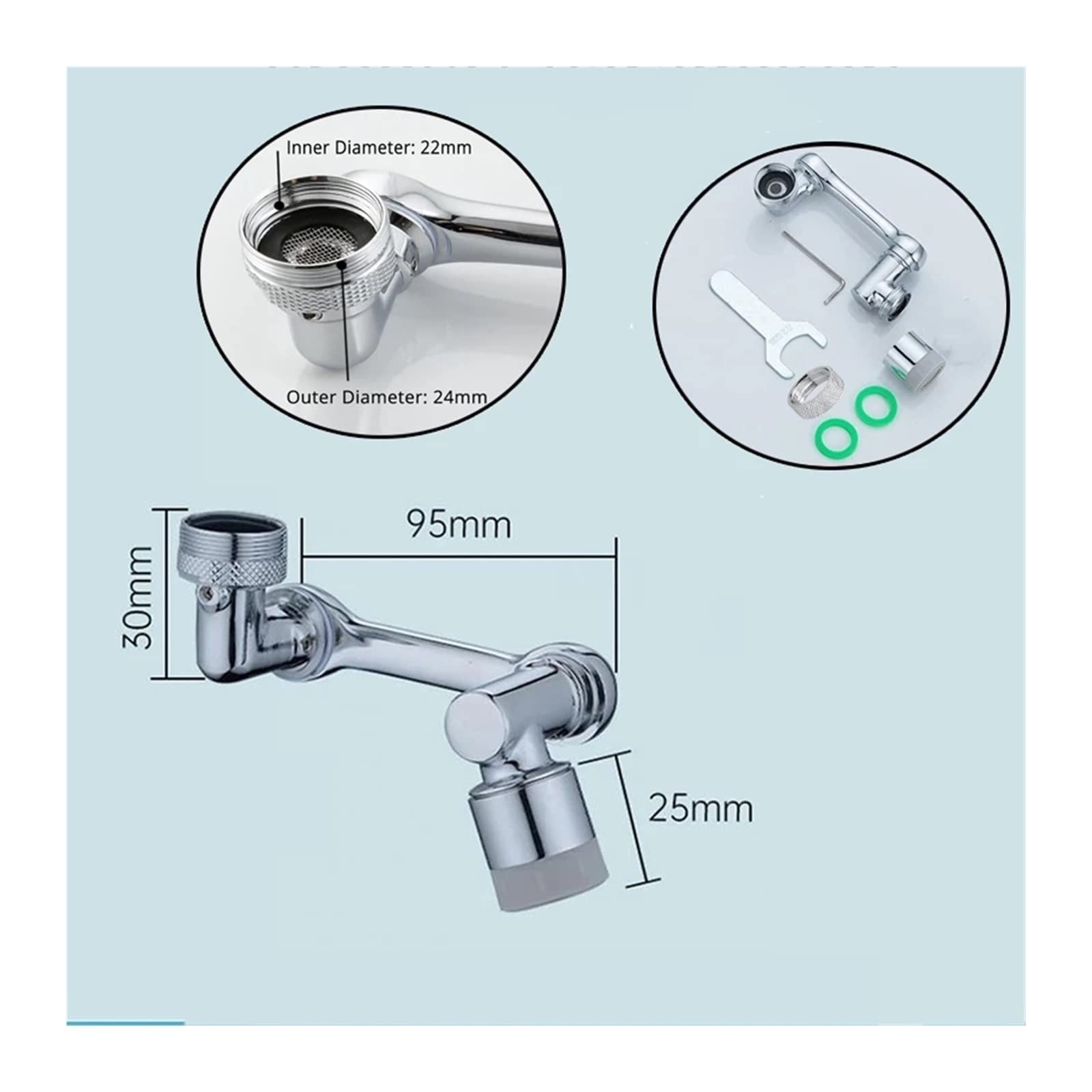 Universeller spritzwassergeschützter Wasserhahn 1080-Grad-Aufzug Rotary Bubbler Badezimmerwäsche Ausziehbarer mechanischer Arm-Wasserhahn-Verlängerung Gut Gemacht(New type dual mode)