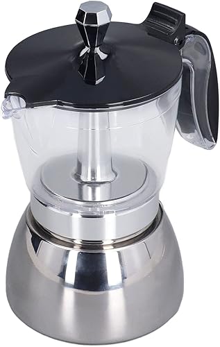 Miniatura 9 de Cafetera, cafeteras Keurig, cafetera, olla Moka Pot 6 tazas, cafetera italiana de acero inoxidable, cafetera con tapa ABS transparente para cocina,