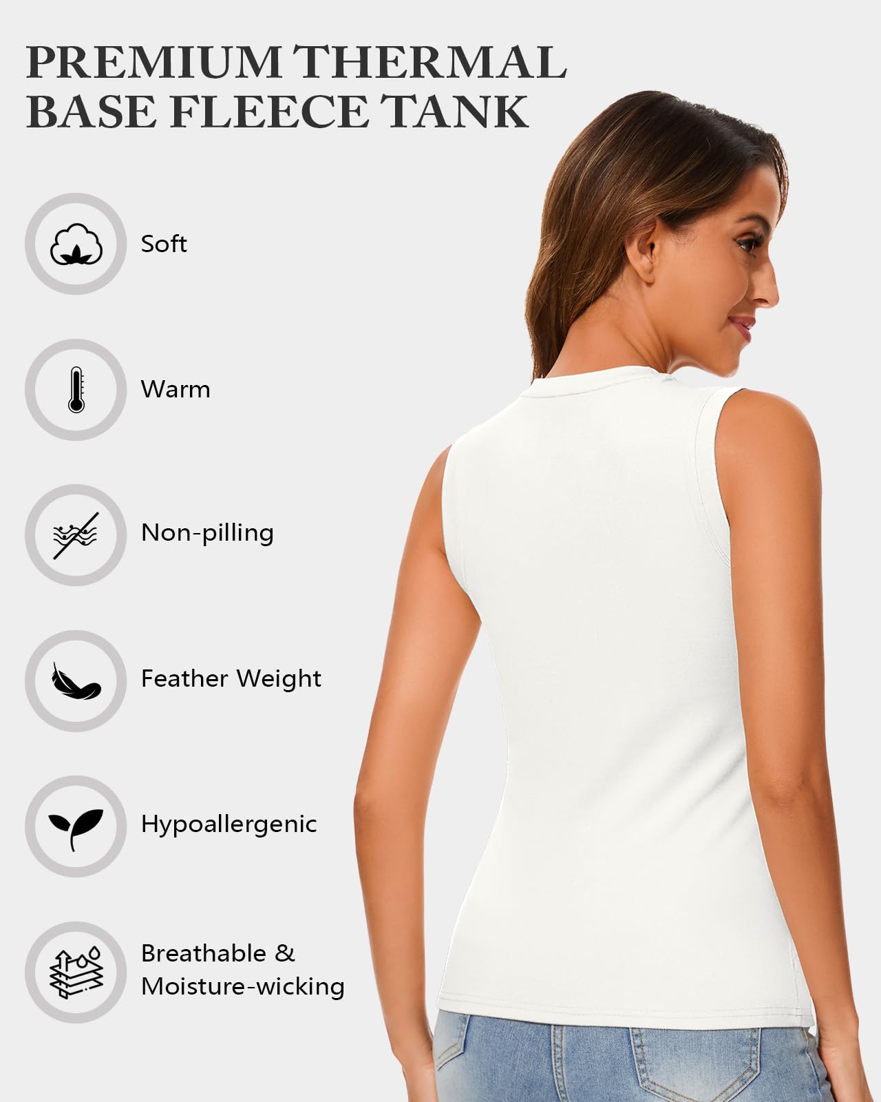 DéBardeur pour Femme sous Pull Thermique Debardeur Extensible Haut Thermique Camisole Thermique Vetement Thermique Femme