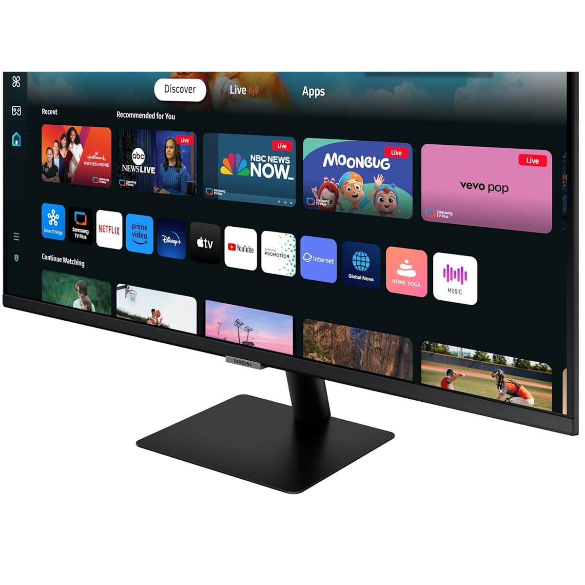 Samsung M5 M50D 27 Zoll Smart Monitor | 1920 x 1080 Display | VA LCD Panel | Eingebaute Lautsprecher | Smart Apps | Tizen OS | Wandmontage | Schwarz