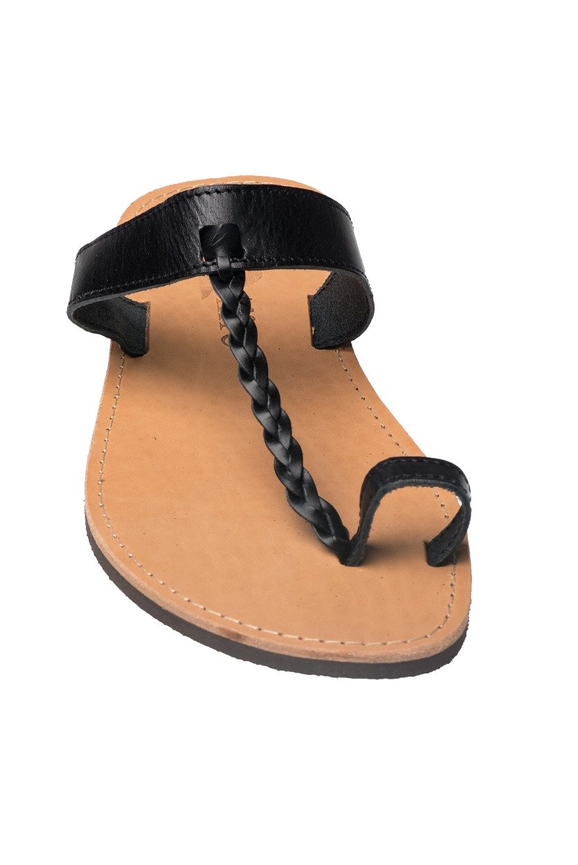 Ciffre Damen und Herren Echt Leder Sandale Sandalette mit Zehen Riemen Braun Schwarz Beige 36-47