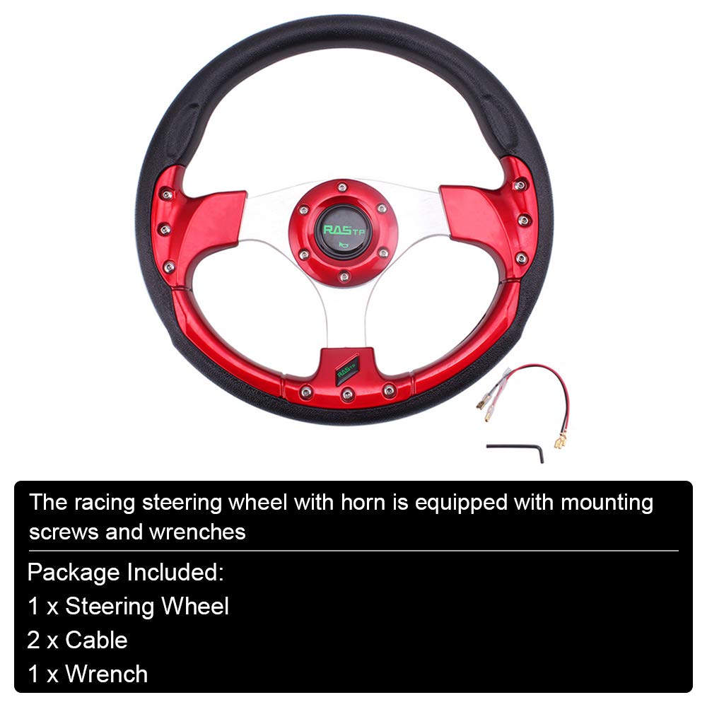 RASTP Universal Racing/Golf Cart Steering Wheel 12.5”/320mm 15 Bolts