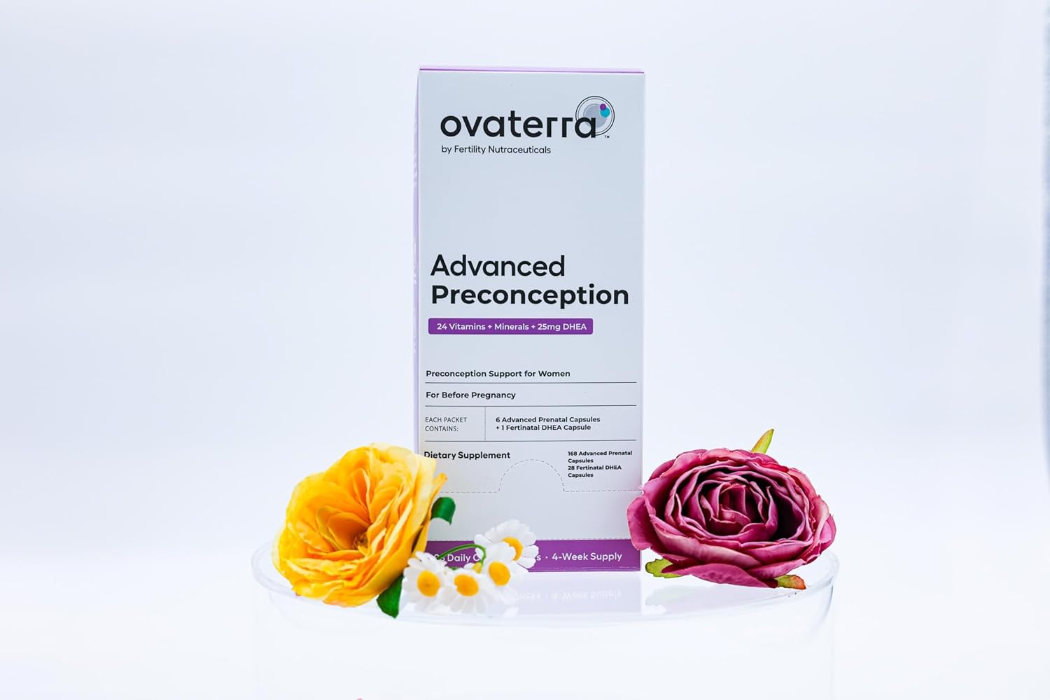 Ovaterra Advanced Preconception Vitamins for Women with DHEA 25mg, Choline 550 mg, Folate (Methylfolate) 1,010 mcg, Omega-3 DHA & EPA 196 Capsules - 28 Day Supply - Image 6