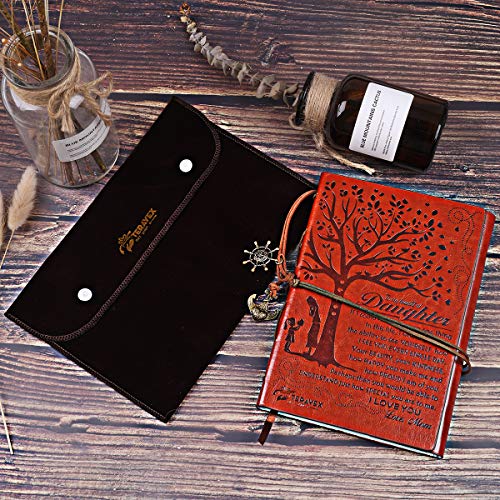 Mom To Daughter Gifts - Writing Journal, Personal Diary, Lined Journal, Travel, 6X8.75 Notebook, Writers Notebook, Faux Leather, Refillable For Teen Girls Women- Best Anniversary Birthday Gift #TOP4