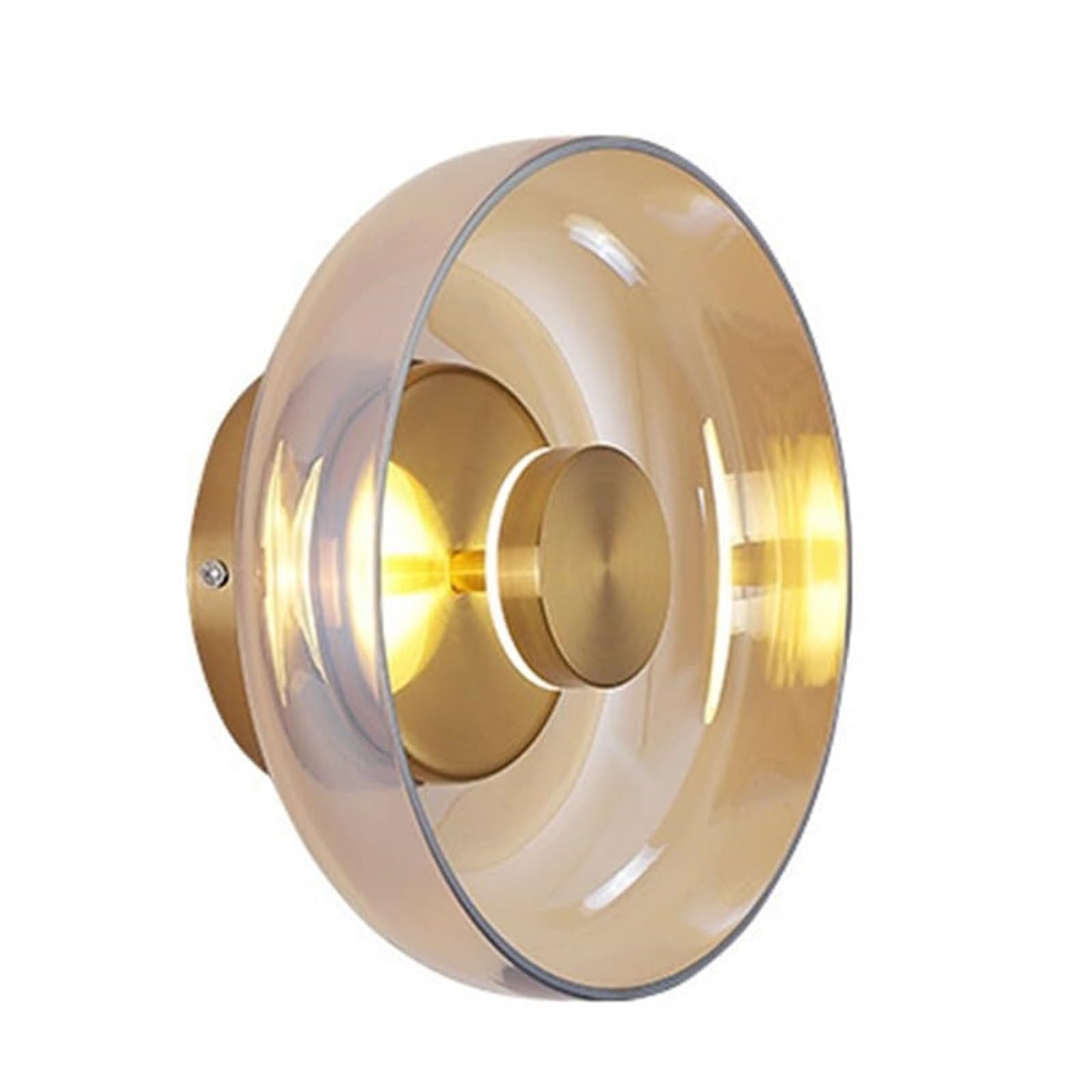 KHUKHU Wall Sconces LED Bedside Lamp Glass Wall Lamp Bedroom Lamp Interior Wall Lights(Gold B)