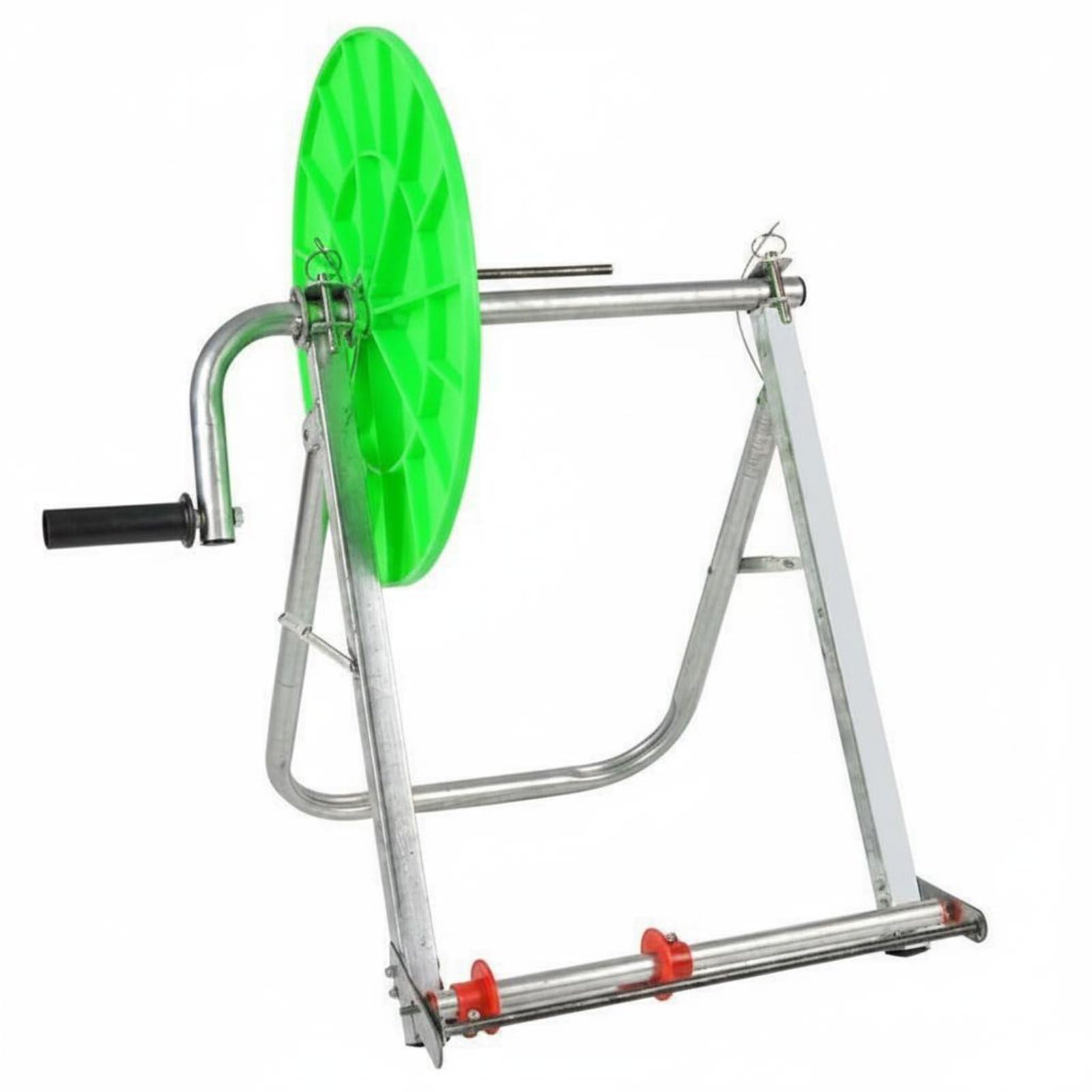 Macchina Avvolgi Manichetta Agricola Pieghevole, Supporto Avvolgitubo da Terra Azionamento a Manovella per Agricoltori, Giardinieri, Serra, Disco Verde
