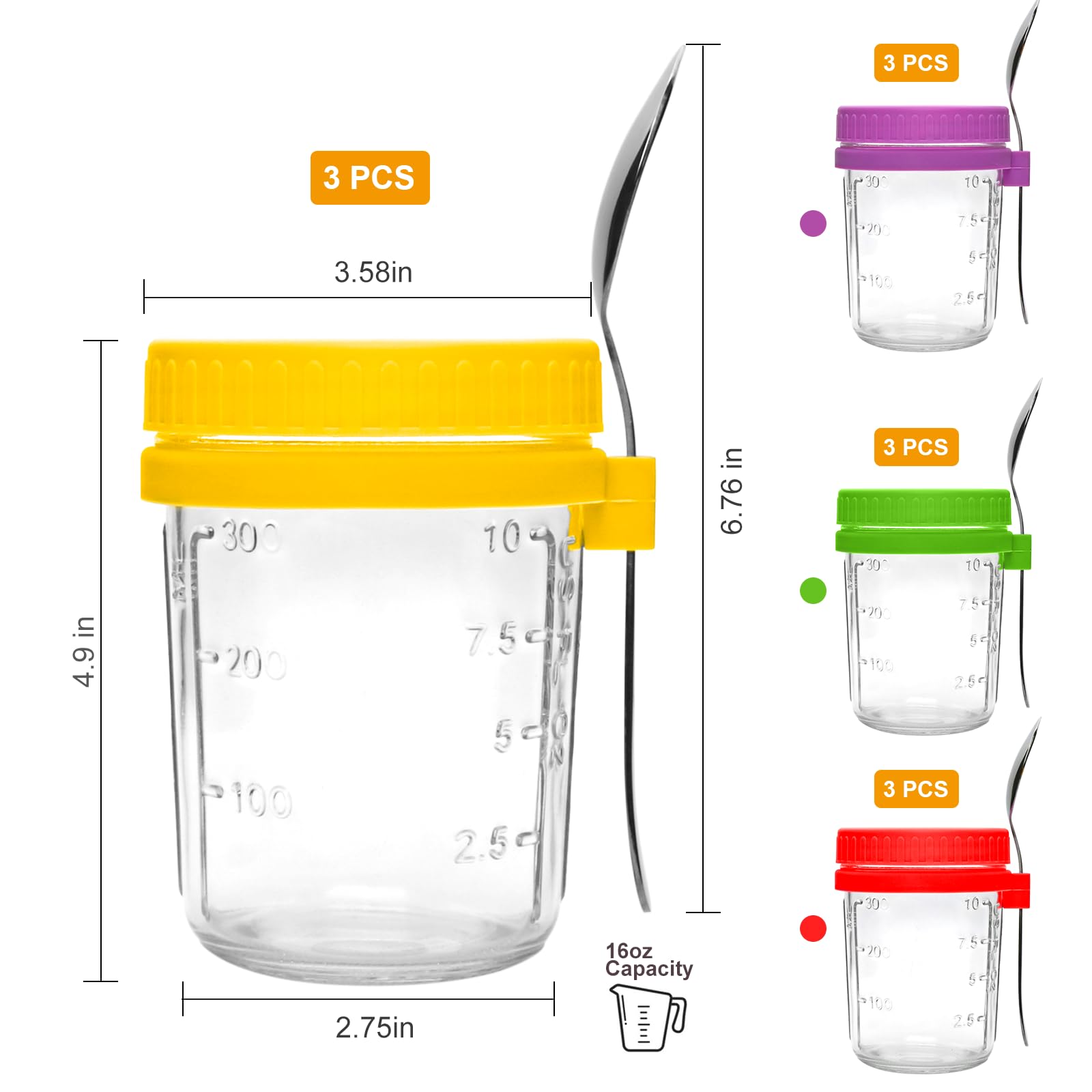 Słoiki mason 470 ml z pokrywkami, pojemniki na płatki owsiane, pudding, jogurt, pojemniki na sos sałatkowy, pojemniki na przygotowanie posiłków zbożowych, prezenty DIY, ślub, przyjęcie (12