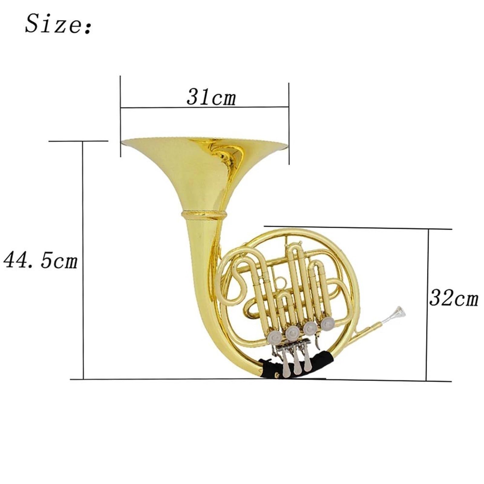 Róg Francuski Instrumenty Muzyczne 4 Klawisze Pozłacany Francuski Róg F Klucz Bb Klucz Podwójny Rząd Mosiężny Instrument Muzyczny