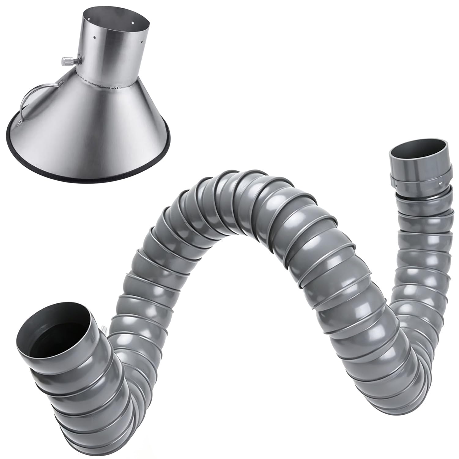 Brazo Articulado Industrial Para Extracción De Humos, Ajustable En 360° Manguera Flexible Para Recogida De Polvo Con Campana, Para Talleres Y Laboratorios(L 1.5m,ID 68mm)