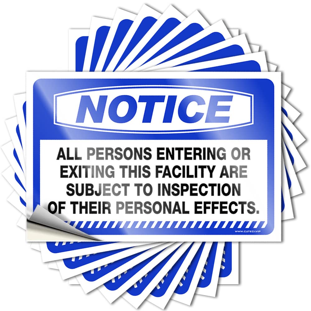 Home Decor Gifts Hat Decals - Notice All Persons Entering Or Exiting This Facility are Subject to Inspection Love Durable Sticker Easy Apply for Adulting Decor(8X12CM)