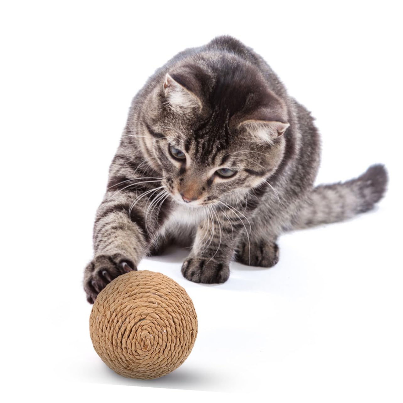 COLLBATH Large Jute Cat Scratcher Balls Interactive Indoor Cat Toys Durable Sisal Rope Teasing Balls for Furniture Protection and Pet Entertainment - Image 2