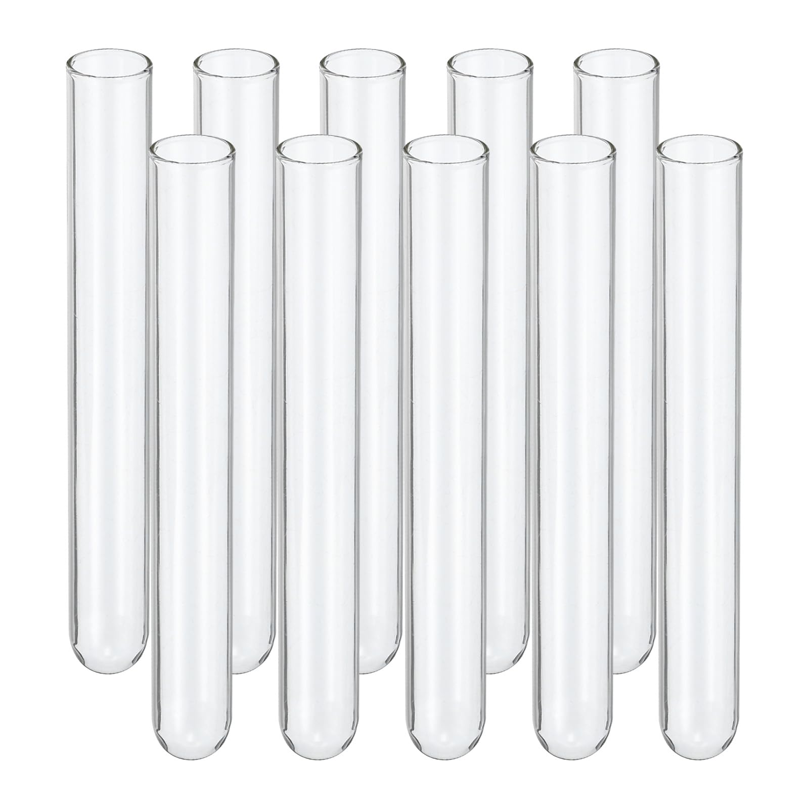 PATIKIL Tubi Prova 12ml, 50pz 4.92x0.63" Contenitori Provette Vetro Trasparente Fondo Tondo Propagazione Piante Esperimenti Scientifici, Caramelle, Sale Bagno, Perline