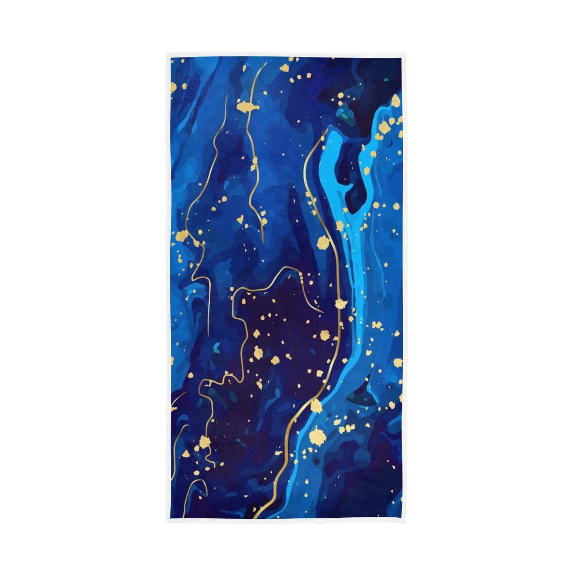 LSRCPD Blue Marble Hand Towels, Hand Towels Cotton for Bathroom, Gym, Hotel, Spa 15 x 30 Inches