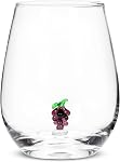 Abbott Collection Flamingo Icon Stemless Wine Glass | Durable Borosilicate, Sculpted Charm at the Base, Doubles as a Drink Marker, Pink/Clear, 20oz, 4.5"H