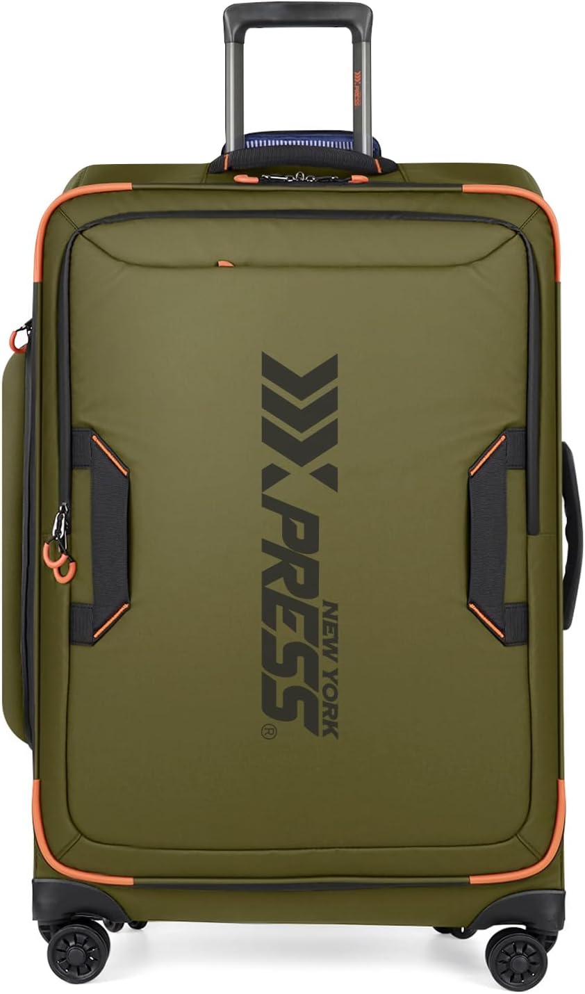 30'' Large Softside Suitcase,Luggage w/Spinner Wheels,Waterproof,Lightweight Travel Suitcase for Men/Women（Green,30in）