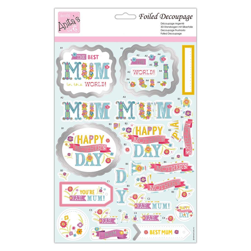 Anita's A4 Fab Mum! Decoupage Sheet, Accessories Supplies For Craft, Paper Craft, Scrapbooking, Card Making, Origami, Ideal for Adult Craft, Adds Textured Pattern To Craft Projects